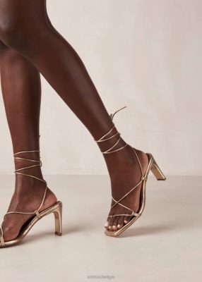 Alohas Belgie | Alohas Bellini - Gouden lederen sandalen vrouwen Z22T295 goud