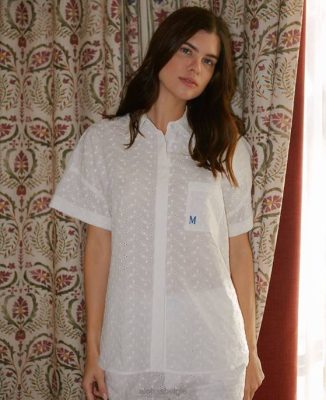 Alohas Belgie | Alohas Blanca - witte pyjama top vrouwen Z22T637