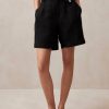 Alohas Belgie | Alohas Boa - zwarte linnen shorts vrouwen Z22T629 zwart