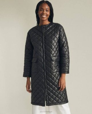 Alohas Belgie | Alohas CATNAP - Zwart gewatteerd jas vrouwen Z22T1008 zwart