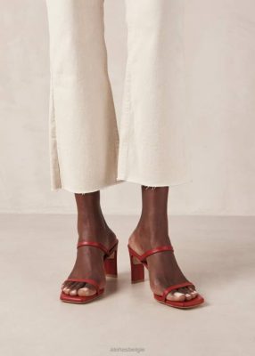 Alohas Belgie | Alohas Cannes - rode lederen sandalen vrouwen Z22T159 rood