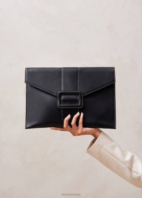 Alohas Belgie | Alohas De E - zwarte lederen handtas vrouwen Z22T1217 zwart