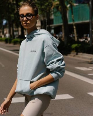 Alohas Belgie | Alohas Gabriela - blauw sweatshirt met capuchon vrouwen Z22T681