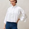 Alohas Belgie | Alohas Giovanna - wit katoenen shirt vrouwen Z22T614 wit
