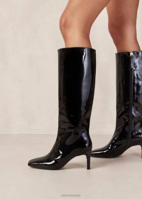 Alohas Belgie | Alohas ISOBEL ONIX - Black Patent Leather Boots vrouwen Z22T273 Onix zwart