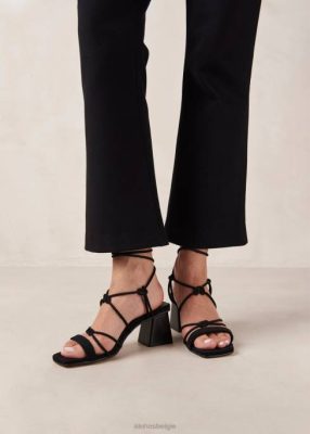 Alohas Belgie | Alohas Icicle - zwarte suede sandalen vrouwen Z22T321 zwart