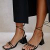 Alohas Belgie | Alohas Juniper - Black lederen sandalen vrouwen Z22T487 zwart