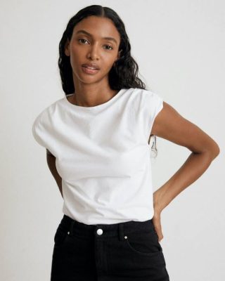 Alohas Belgie | Alohas Kalm - witte katoenen top vrouwen Z22T786 wit