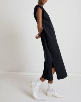 Alohas Belgie | Alohas Lossy - zwarte katoenen jurk vrouwen Z22T911 zwart