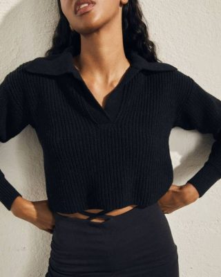 Alohas Belgie | Alohas Luchtvaartmaatschappij - Black Knit Top vrouwen Z22T694 zwart