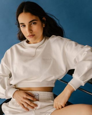 Alohas Belgie | Alohas Menina - witte katoenen trui vrouwen Z22T940