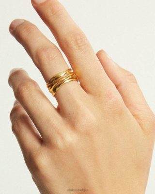 Alohas Belgie | Alohas Multi Curve - Gold Ring vrouwen Z22T1134 goud