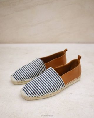 Alohas Belgie | Alohas Naval - Blue Leather Espadrilles vrouwen Z22T571