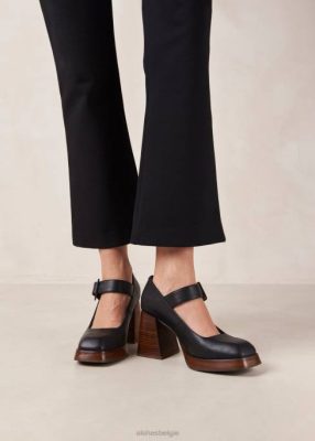 Alohas Belgie | Alohas Oregon - zwarte lederen pompen vrouwen Z22T285 zwart