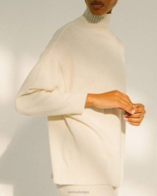 Alohas Belgie | Alohas Passagier - witte gebreide top vrouwen Z22T765 ivoor