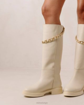 Alohas Belgie | Alohas Pier - witte lederen laarzen vrouwen Z22T539 room