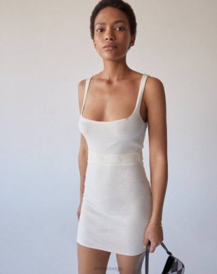 Alohas Belgie | Alohas Ready Buttons - White Knit -jurk vrouwen Z22T859 ivoor