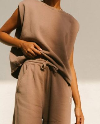 Alohas Belgie | Alohas Ristretto - Bruine katoenen broek vrouwen Z22T797 nootmuskaatbruin