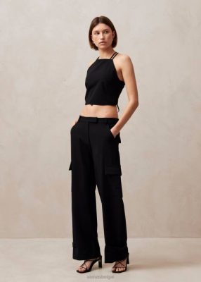 Alohas Belgie | Alohas Rita - zwarte vrachtbroeken vrouwen Z22T610 zwart