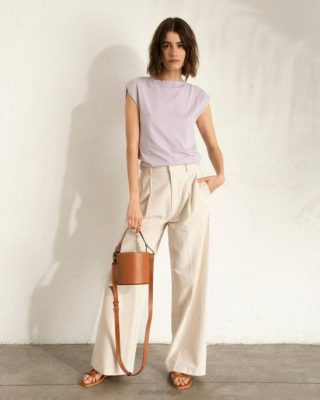 Alohas Belgie | Alohas Rustig - paarse katoenen top vrouwen Z22T787 mauve