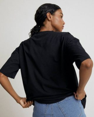 Alohas Belgie | Alohas Slack - Black Cotton Top vrouwen Z22T862 zwart