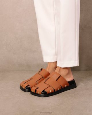 Alohas Belgie | Alohas Stuart - Bruine lederen muildieren vrouwen Z22T531 bruinen