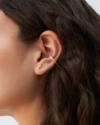 Alohas Belgie | Alohas Thunderbolt - Gouden oorbellen vrouwen Z22T1145 goud