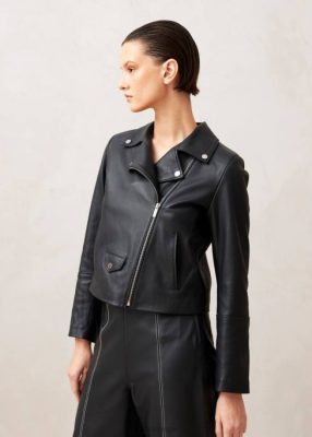 Alohas Belgie | Alohas Tours - Zwart leren jas vrouwen Z22T1023 zwart