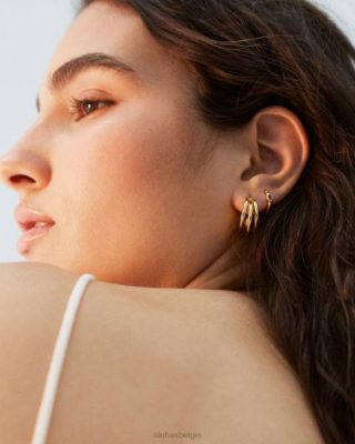 Alohas Belgie | Alohas Trilogie - Gouden oorbellen vrouwen Z22T1088 goud