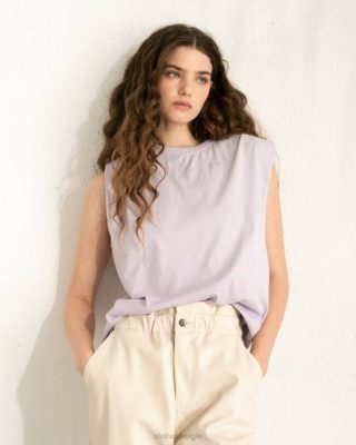 Alohas Belgie | Alohas chill - paarse katoenen top vrouwen Z22T920 mauve