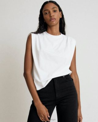 Alohas Belgie | Alohas chill - witte katoenen top vrouwen Z22T918 wit