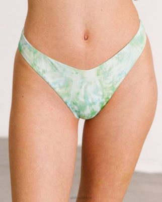 Alohas Belgie | Alohas de vlieger - groen gerecycled nylon bikini bodem vrouwen Z22T928 Acquarella Green