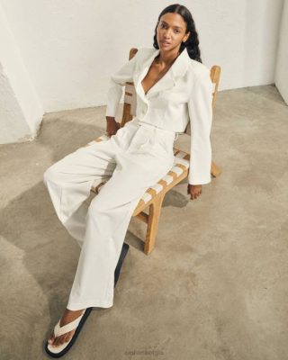 Alohas Belgie | Alohas hoofdrolspeler - crèmebroeken vrouwen Z22T736 ivoor