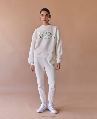 Alohas Belgie | Alohas iconica - beige tracksuit bottoms vrouwen Z22T676