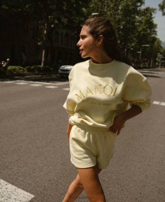 Alohas Belgie | Alohas iconica - geel katoenen sweatshirt vrouwen Z22T945