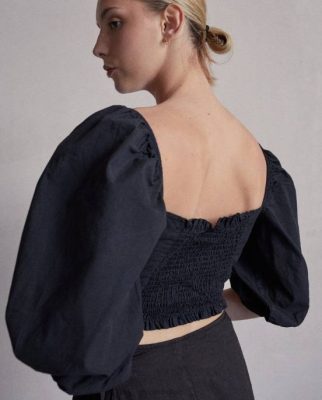 Alohas Belgie | Alohas kunstenaar - zwarte katoenen top vrouwen Z22T855 zwart