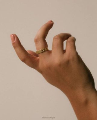 Alohas Belgie | Alohas labyrint - gouden ring vrouwen Z22T1177 goud