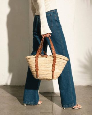 Alohas Belgie | Alohas palmette - bruine lederen strozak vrouwen Z22T1040 bruinen