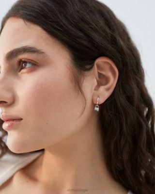 Alohas Belgie | Alohas slot - zilveren oorbellen vrouwen Z22T1193 zilver