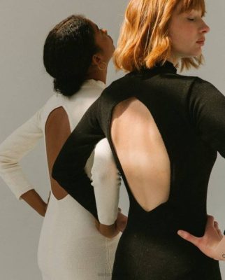 Alohas Belgie | Alohas verovering - zwarte gebreide jurk vrouwen Z22T874 zwart