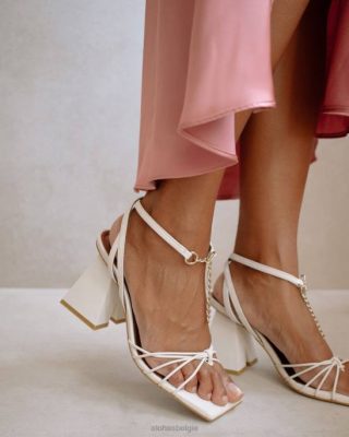 Alohas Schoenen | Alohas Cactus - witte lederen sandalen vrouwen Z22T472 uit wit