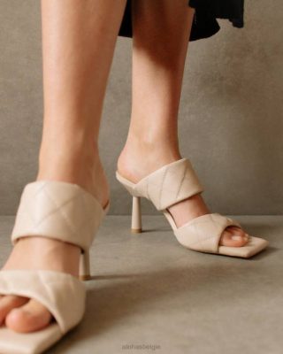 Alohas Schoenen | Alohas Conner - witte lederen sandalen vrouwen Z22T588 ivoor