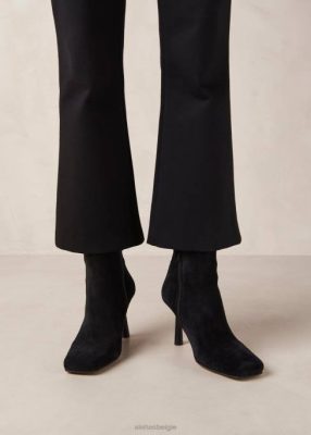 Alohas Schoenen | Alohas Frappé - Black Suede Boots vrouwen Z22T574 zwart