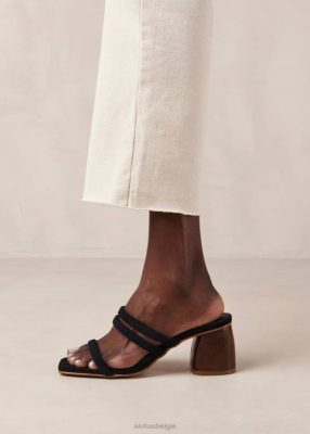 Alohas Schoenen | Alohas Indiana - Zwarte suede sandalen vrouwen Z22T186 zwart