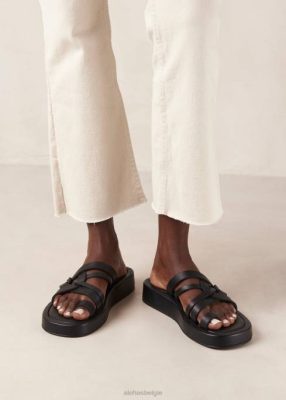 Alohas Schoenen | Alohas Koel - Zwarte lederen sandalen vrouwen Z22T424 zwart