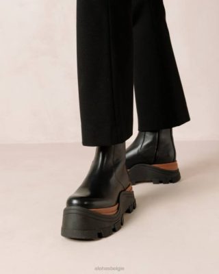 Alohas Schoenen | Alohas Sapphire Nutty - Black lederen laarzen vrouwen Z22T334 Nootachtig zwart