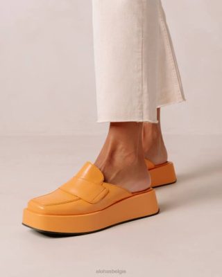 Alohas Schoenen | Alohas Tempera - Oranje vegan lederen loafers vrouwen Z22T314 kruidig ​​oranje