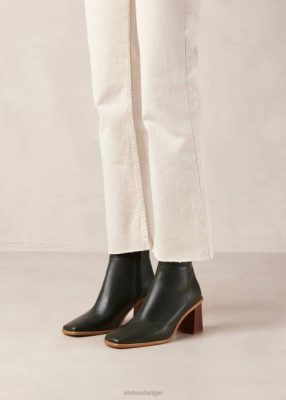 Alohas Schoenen | Alohas West - Groene lederen laarzen vrouwen Z22T458 bosgroen